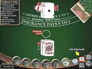 How to play Caribbean 21 Blackjack